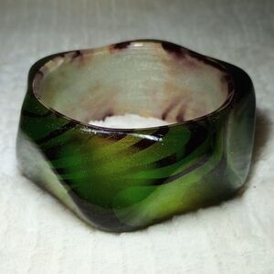 Green Acrylic Bangle Bracelet